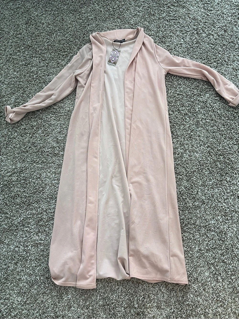 boohoo Lightweight Longline Coat in Pink Size 8 NWT